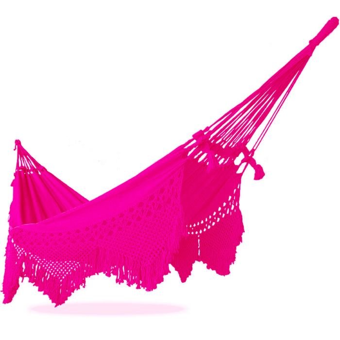 Rede de Descanso de Luxo Rosa Pink - Varanda em Macramê