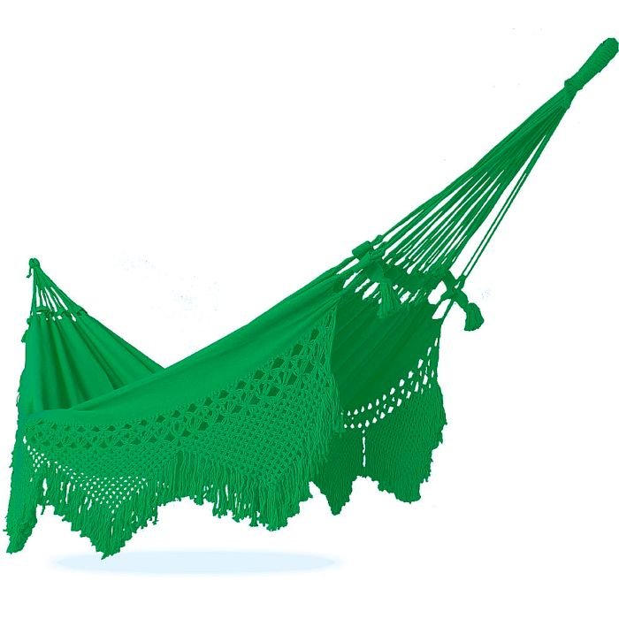 Rede de Descanso de Luxo Verde Bandeira - Varanda em Macramê